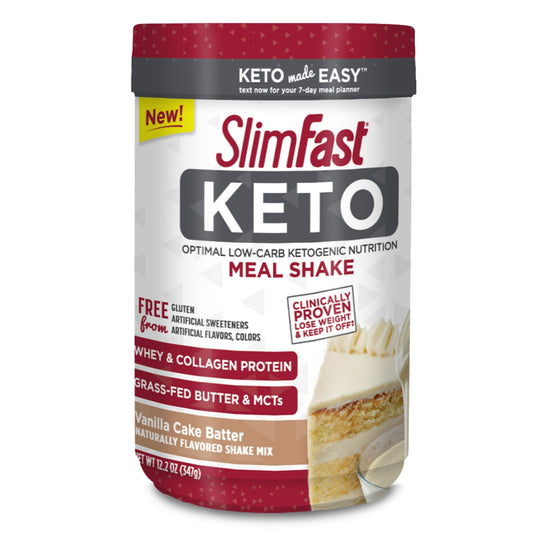 Slimfast Keto Vanilla Cake Batter Meal Replacement Powder; 12.6 Ounces; 2 Per Case