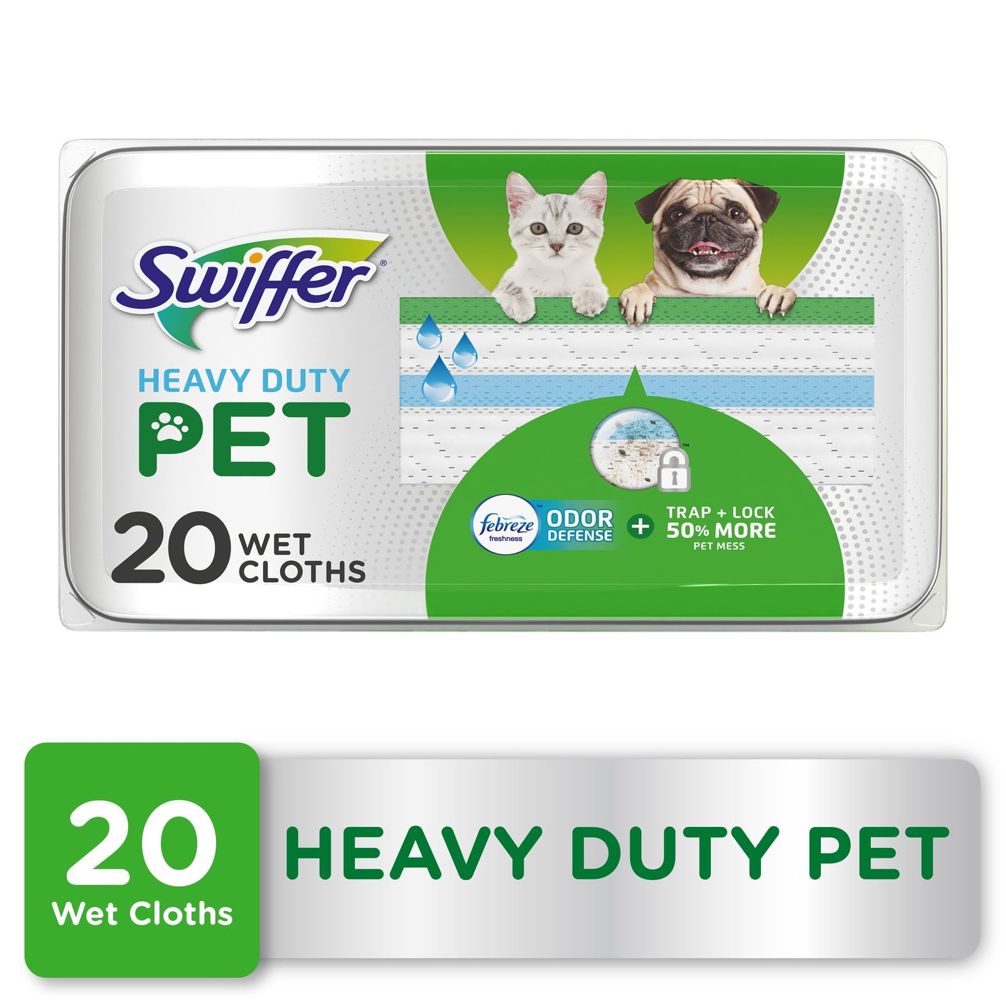 Swiffer Swiffer Duster Heavy Duty Pet Wet Mopping Cloth Refills; 20 Count; 6 Per Case