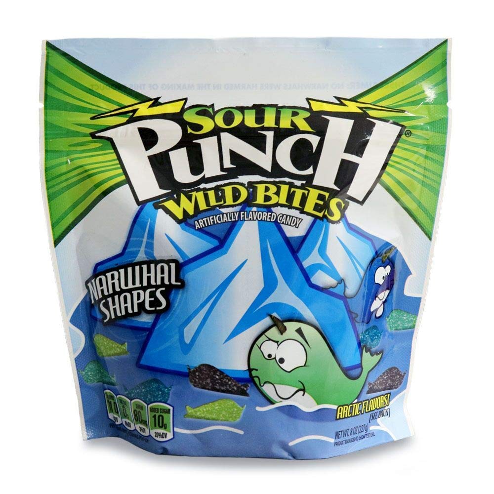 Sour Punch 18 Narwhals & 18 Assorted Bites Shipper; 36 Count; 1 Per Case - High Mart Wholesale