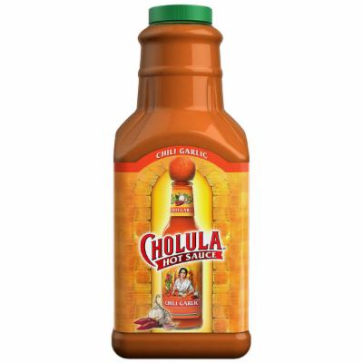 Cholula Chili Garlic Hot Sauce Bottle; 64 Fluid Ounce; 4 Per Case - High Mart Wholesale