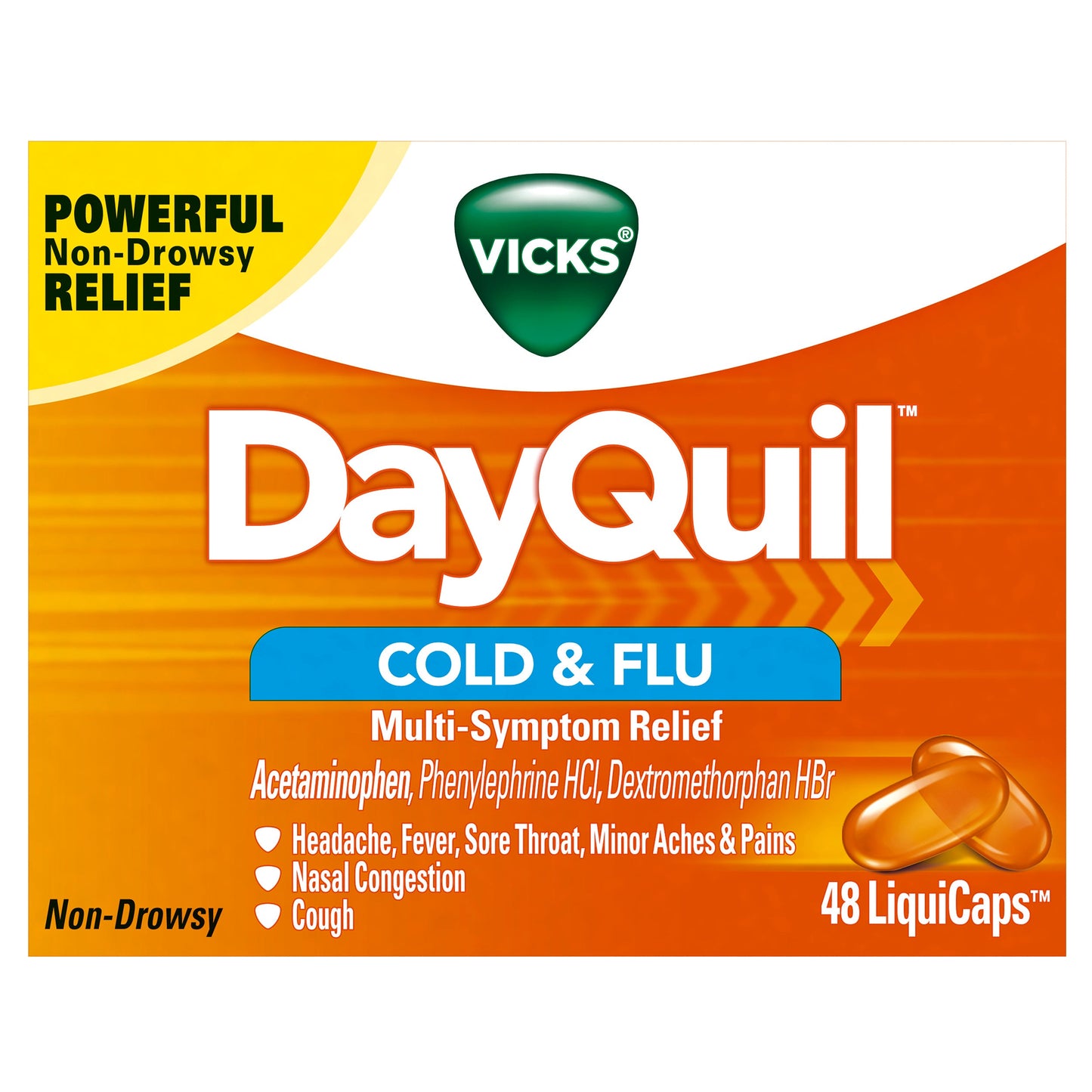 Vicks Dayquil Liquicaps; 48 Count; 3 Per Box; 4 Per Case - High Mart Wholesale