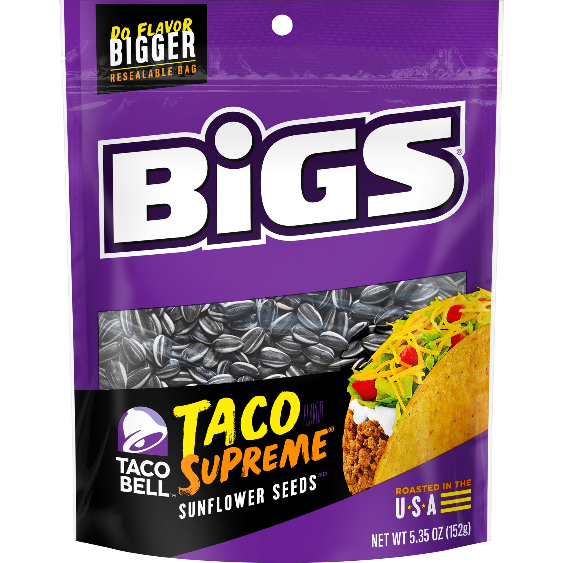 Bigs Taco Bell Taco Supreme Shelled Sunflower Seeds; 5.35 Ounces; 12 Per Case - High Mart Wholesale