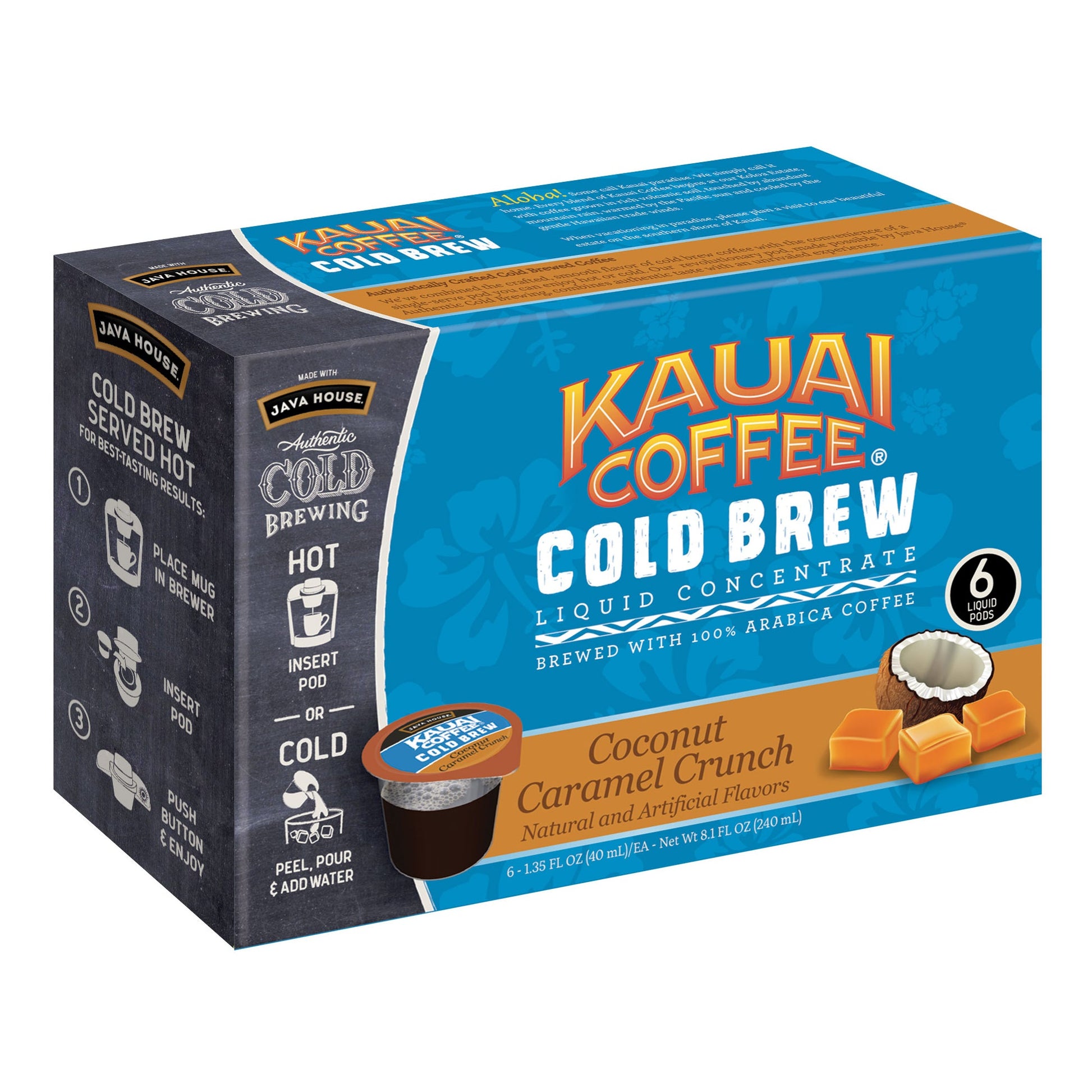 Javahouse Cold Brew Coffee Kauai Coconut Caramel Crunch; 1.35 Ounces; 6 Per Case - High Mart Wholesale