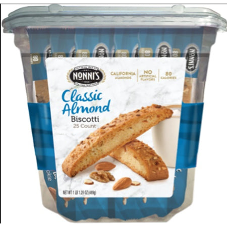 Nonni's Food Company Almond Italian Cookie; 25 Count; 1 Per Box; 4 Per Case - High Mart Wholesale