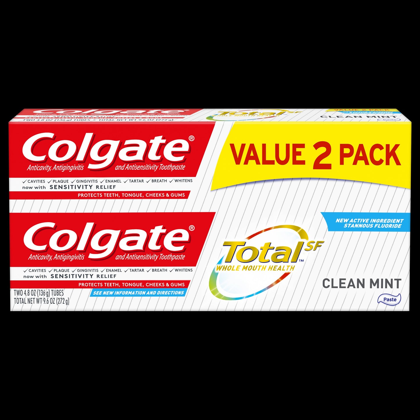 Colgate Total Toothpaste Clean Mint; 9.6 Ounces; 6 Per Box; 2 Per Case