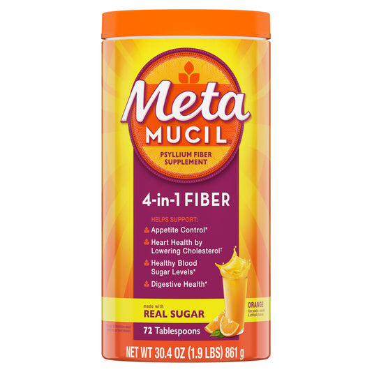 Metamucil Fiber Orange Smooth Sugar; 1.9 Pounds; 4 Per Case