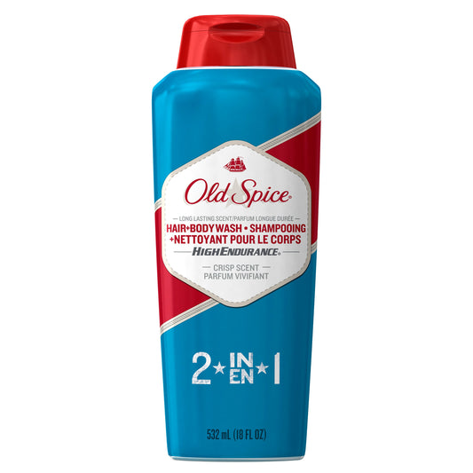 Old Spice High Endurance Hair + Body Wash For Men; Crisp Scent; 532 Milliliter; 4 Per Case