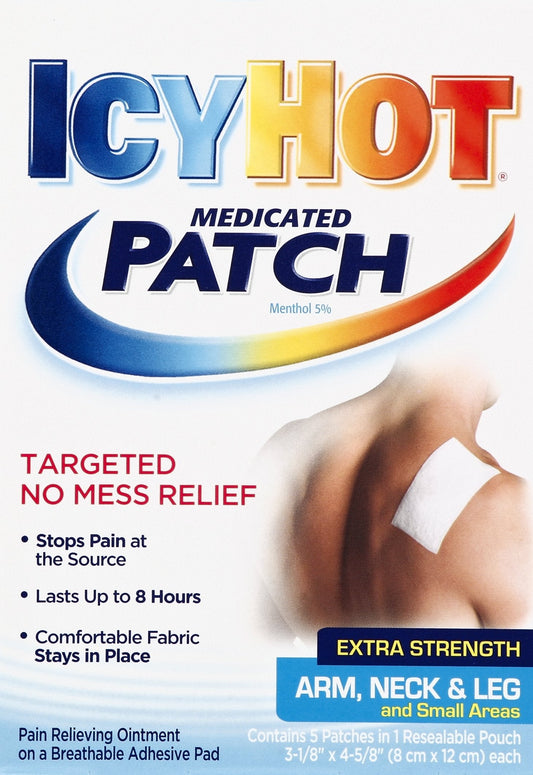 Icy Hot Medicated Patch For Arm; Neck & Leg; 5 Count; 4 Per Box; 6 Per Case