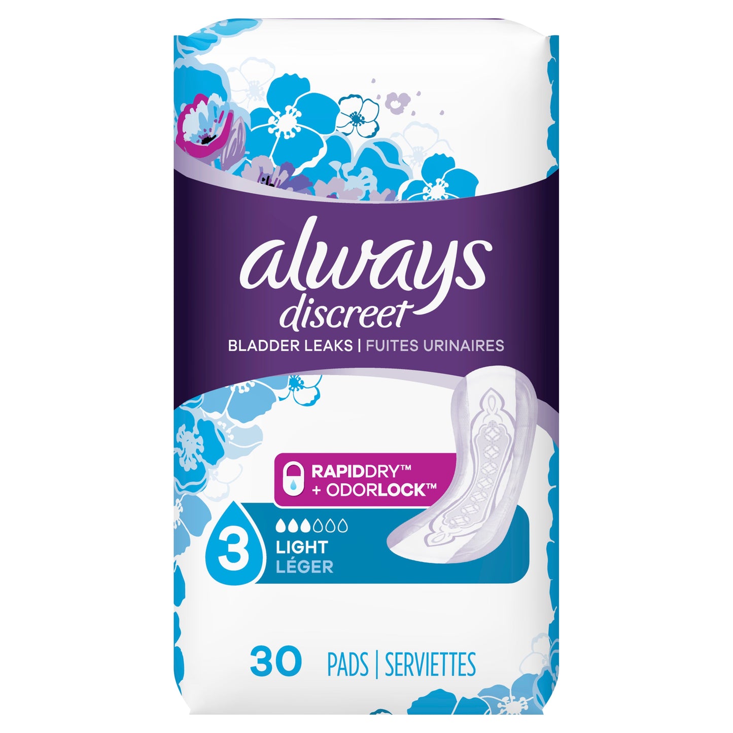 Always Leak Pads No Perfume; 30 Count; 3 Per Case