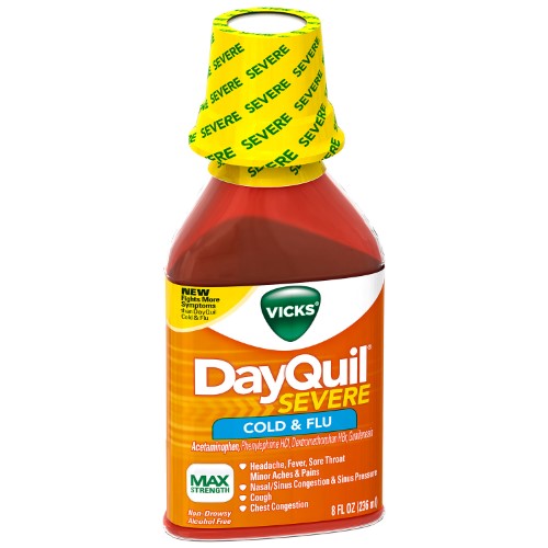 Vicks Dayquil Liquid Severe Cold & Flu; 8 Fluid Ounce; 6 Per Box; 2 Per Case - High Mart Wholesale