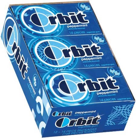 Orbit Sugar Free Peppermint Gum; 14 Piece; 12 Per Box; 12 Per Case