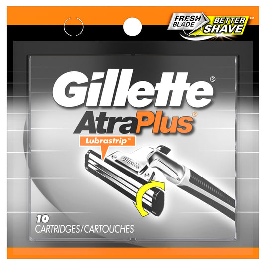 Gillette Atra Plus Razor Blade Cartridge; 10 Count; 6 Per Box; 6 Per Case - High Mart Wholesale