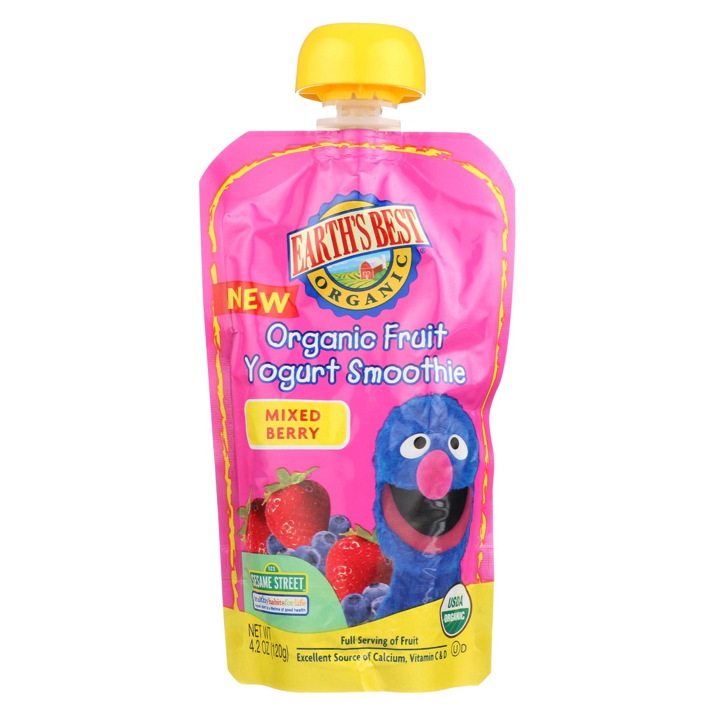 Earth's Best Organic Mixed Berry Yogurt Smoothie Toddler Food Pouch; 4.2 Ounce; 6 Per Box; 2 Per Case