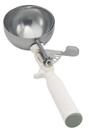 Vollrath Stainless Steel Size 6 Disher - White Handle; 1 Each