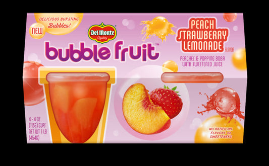 Del Monte Bubble Fruit Peach Strawberry Lemonade; 16 Ounces; 6 Per Case