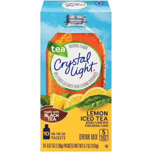 Crystal Light Crystal Light Beverage Lemon Iced Tea On The Go; 0.07 Ounces; 10 Per Box; 12 Per Case - High Mart Wholesale