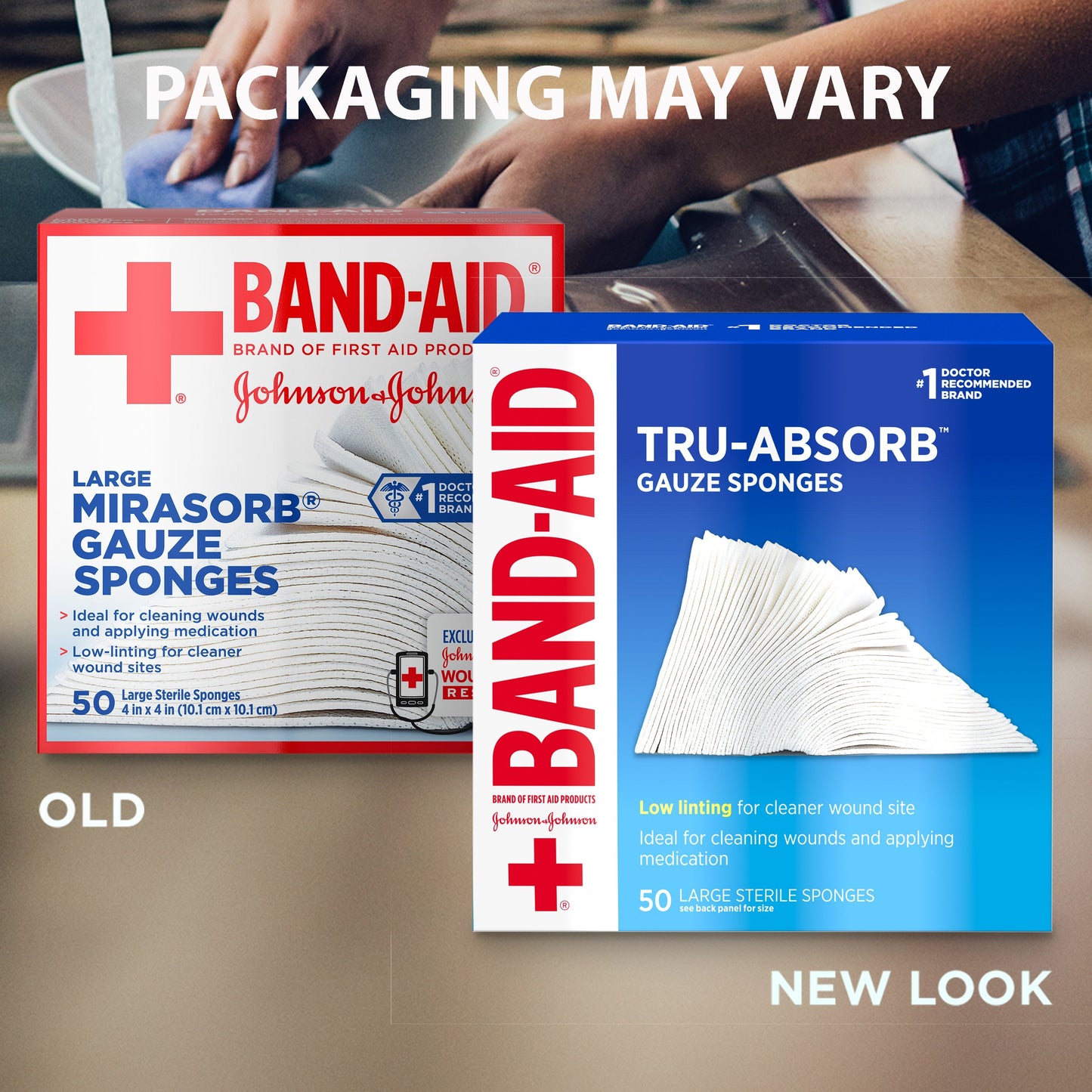 Band Aid Tru-Absorb 4 X 4 Gauze; 50 Count; 2 Per Box; 9 Per Case - High Mart Wholesale