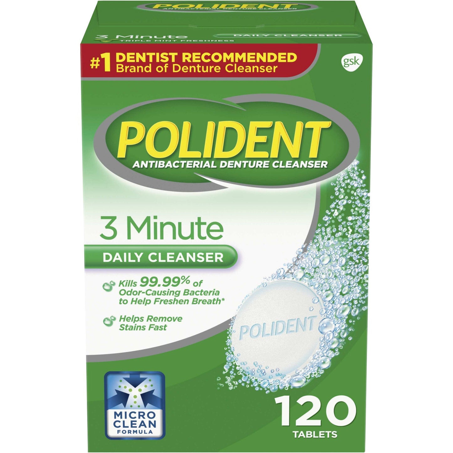 Polident Cleanser 3 Minute; 120 Each; 1 Per Box; 4 Per Case - High Mart Wholesale