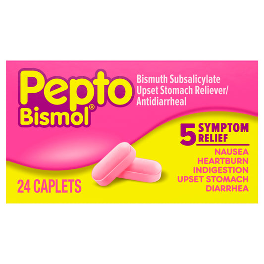 Pepto Original Caplets; 24 Count; 6 Per Box; 4 Per Case