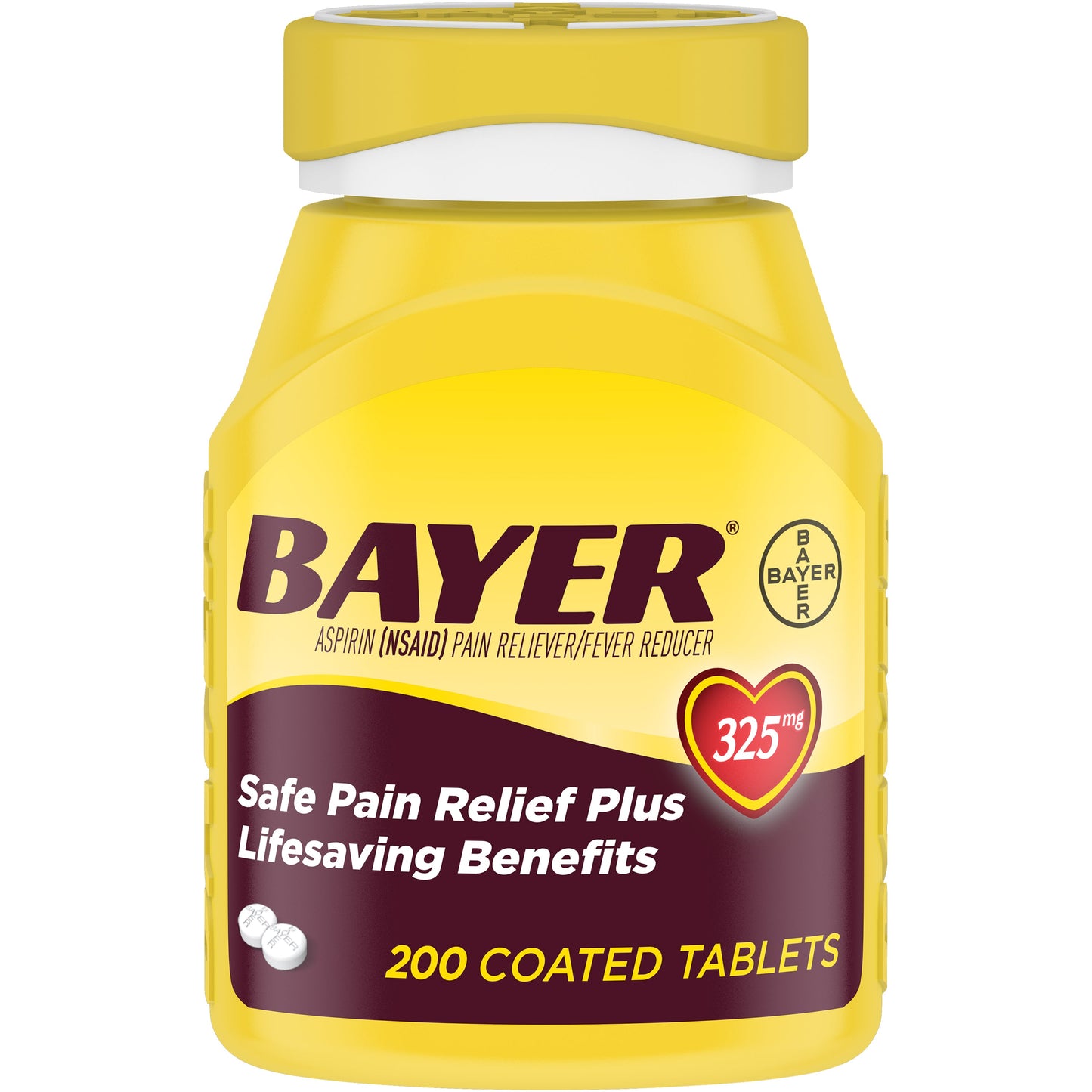 Bayer Aspirin Tablet 325 Milligram 200Ct; 200 Piece; 4 Per Box; 6 Per Case - High Mart Wholesale