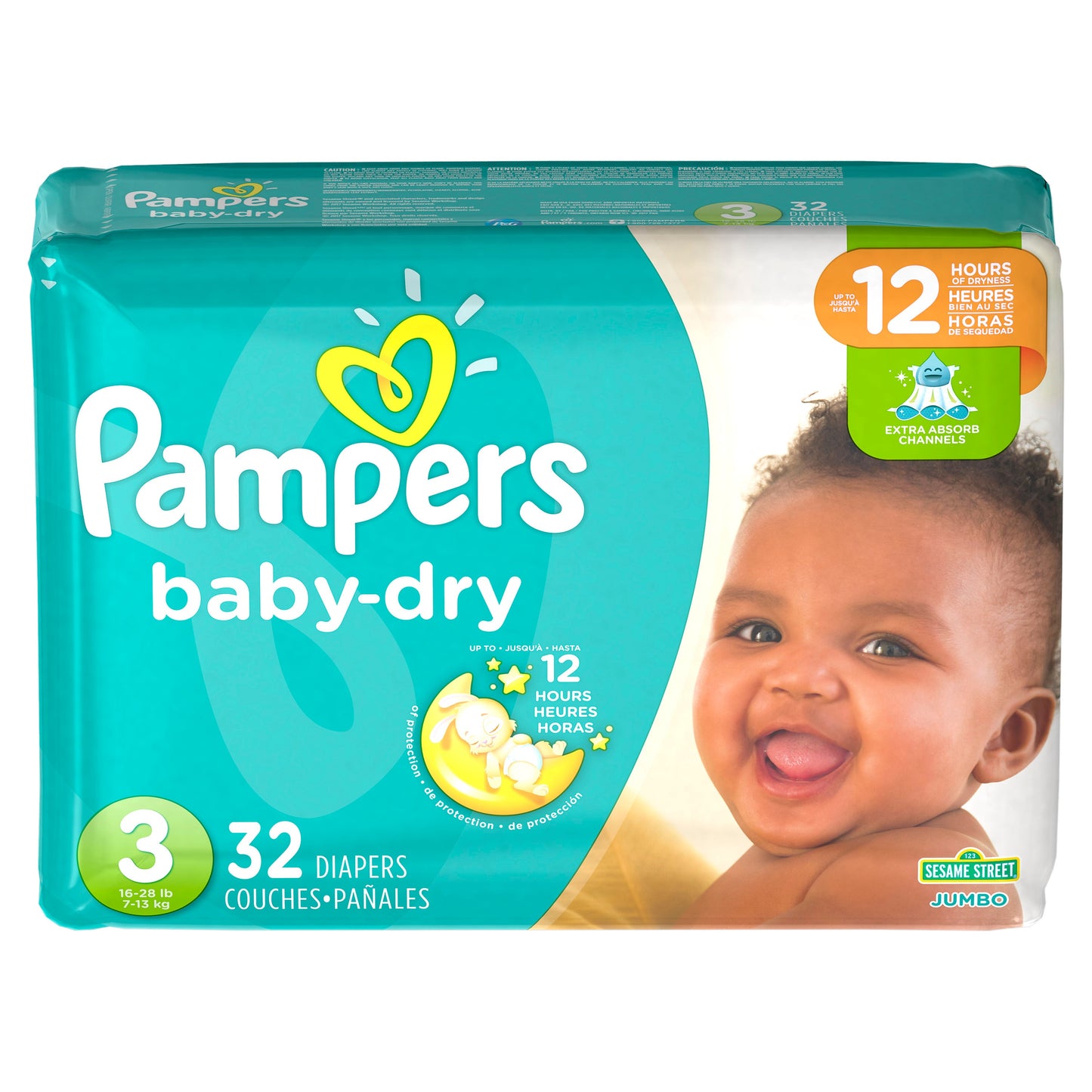 Pampers Diapers Size 3; 32 Count; 4 Per Case