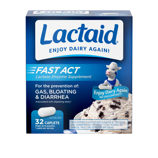 Lactaid Fast Action Caplets; 32 Count; 3 Per Box; 8 Per Case