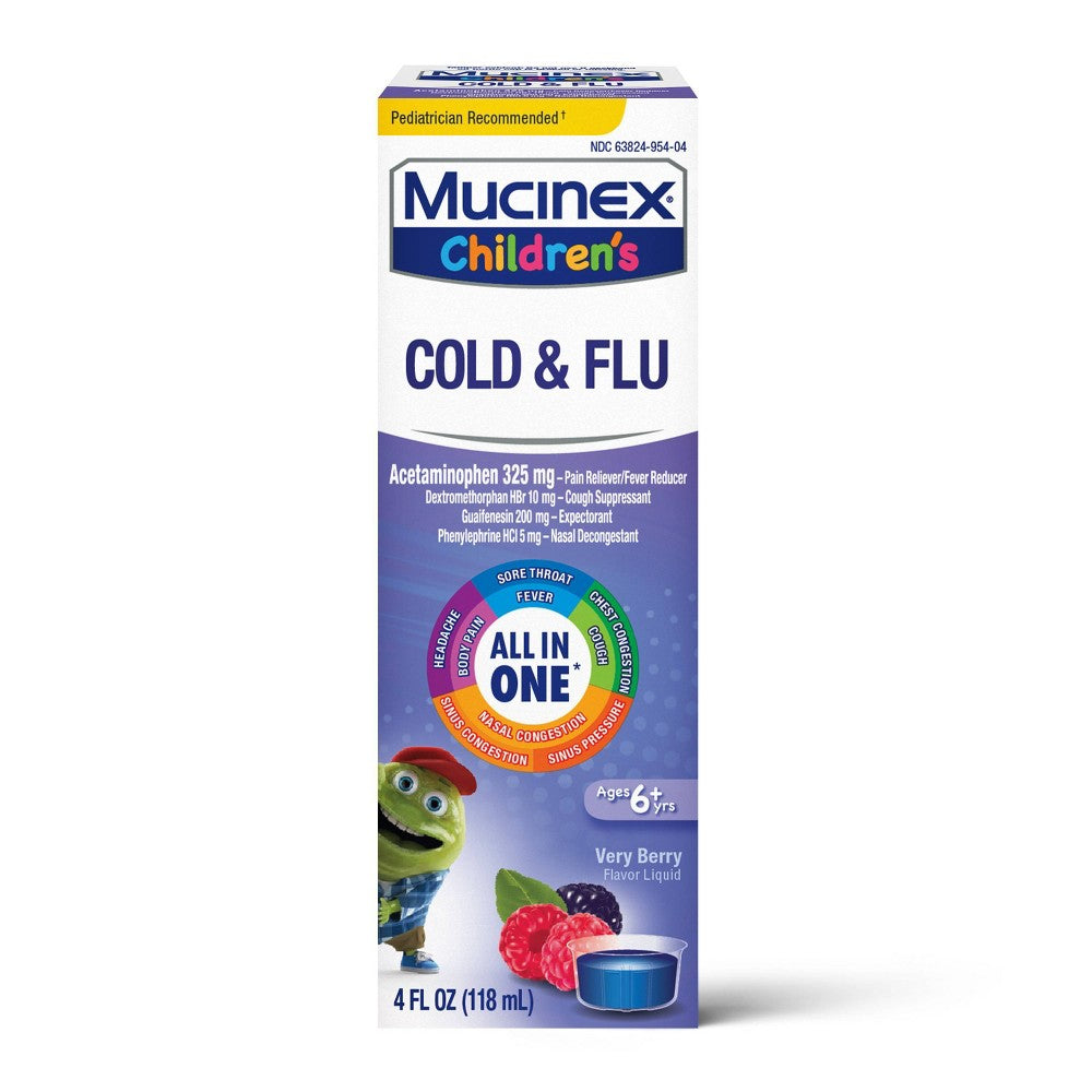 Mucinex Medicine Children's Cold Cough & Sore Throat; 4 Fluid Ounce; 6 Per Case - High Mart Wholesale