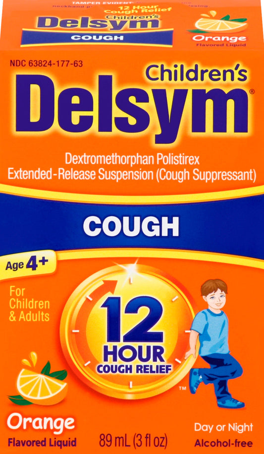 Delsym Extended Release Suspension Child Orange; 3 Fluid Ounce; 3 Per Box; 4 Per Case - High Mart Wholesale