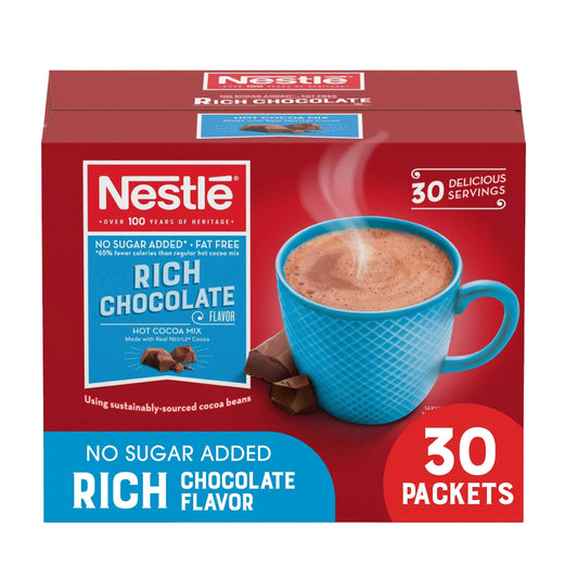 Nestle Fat Free No Sugar Added Hot Cocoa Mix; 0.28 Ounces; 30 Per Box; 6 Per Case - High Mart Wholesale