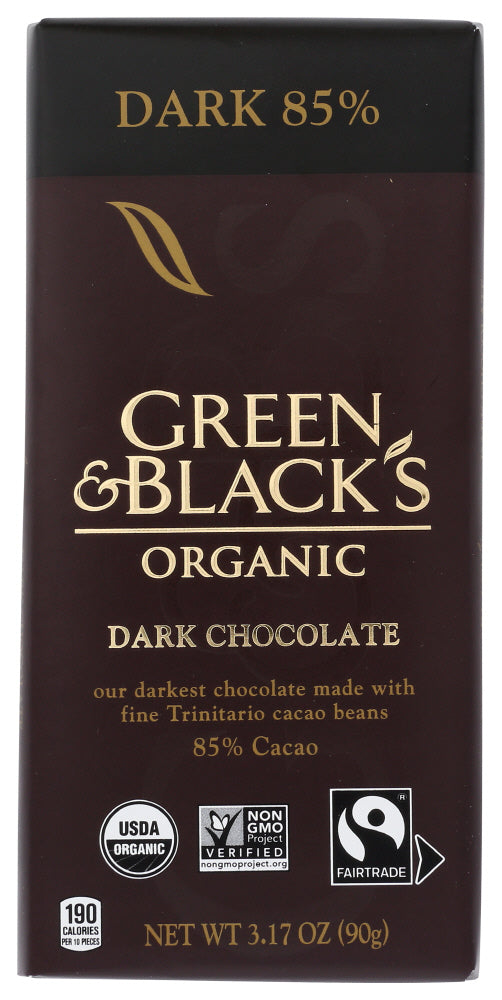 Green & Black's Organic 85% Dark Chocolate Bar; 3.17 Ounce; 10 Per Box; 12 Per Case - High Mart Wholesale