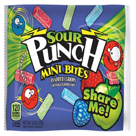Sour Punch Share Me Assorted Bites; 3.5 Ounces; 12 Per Box; 12 Per Case - High Mart Wholesale