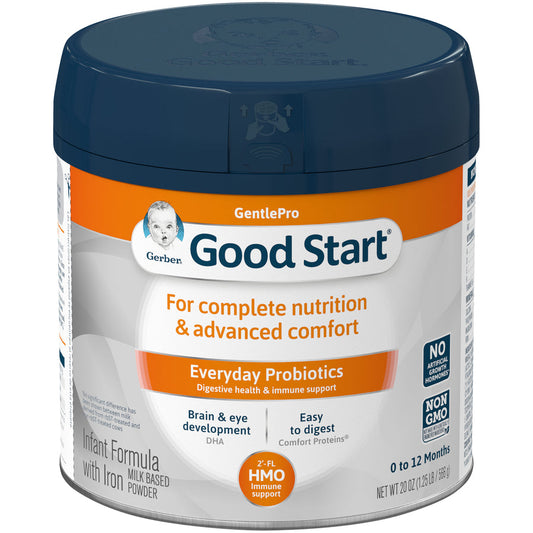 Gerber Good Start Gentle Pro Non-Gmo Milk-Based Powder Infant Formula Can With Iron; 20 Ounce; 4 Per Case - High Mart Wholesale