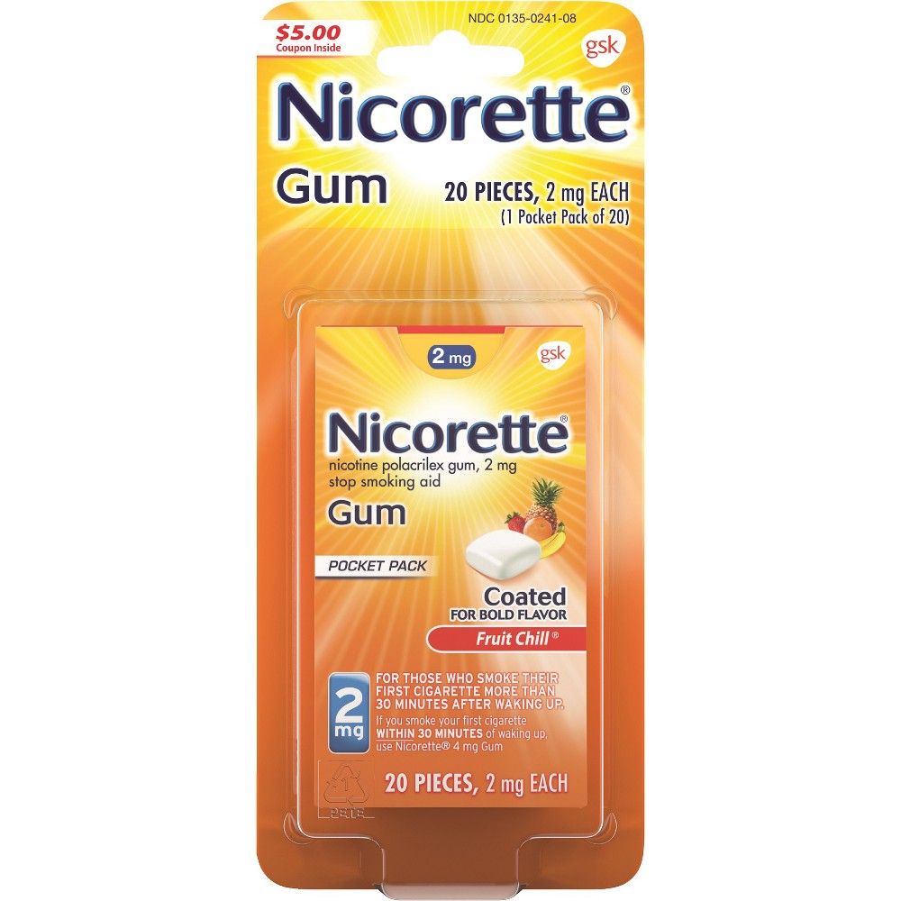 Nicorette Fruit Chill Two Milligram; 20 Each; 3 Per Box; 4 Per Case - High Mart Wholesale