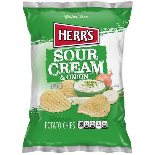 Herr Brands Sour Cream & Onion Chips; 7 Ounce; 12 Per Case - High Mart Wholesale