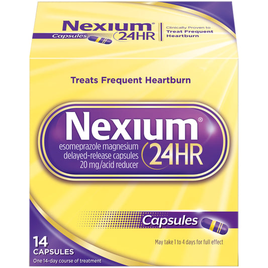 Nexium Acid Reducer Delayed-Released Tablets; 14 Each; 4 Per Box; 6 Per Case