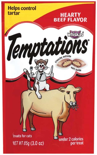 Temptations Whiskas Cat Treats Hearty Beef Flavor; 3 Ounce; 12 Per Case - High Mart Wholesale