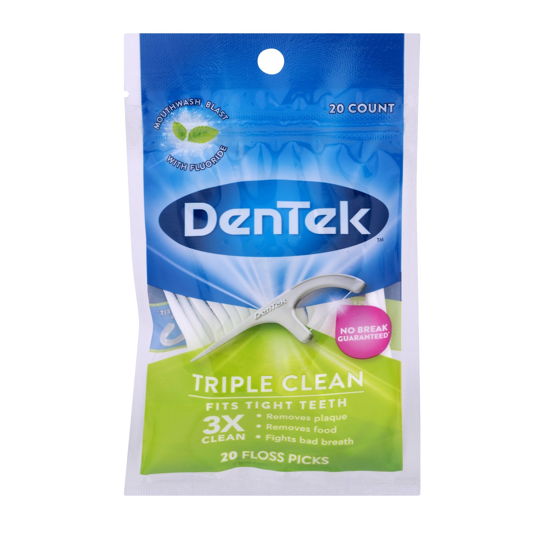 Dentek Triple Clean Flossers 20 Floss Picks; 20 Count; 36 Per Case - High Mart Wholesale