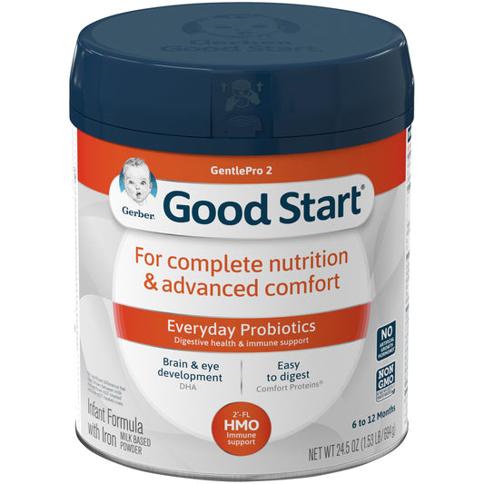 Gerber Good Start Gentle Pro Non-Gmo Milk-Based Powder Infant Formula Can With Iron; 6.125 Ounce; 4 Per Case - High Mart Wholesale