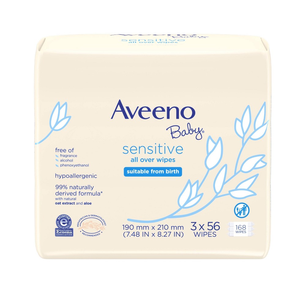 Aveeno Baby Sensitive Allover Wipes; 168 Count; 3 Per Case - High Mart Wholesale