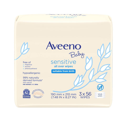 Aveeno Baby Sensitive Allover Wipes; 168 Count; 3 Per Case - High Mart Wholesale
