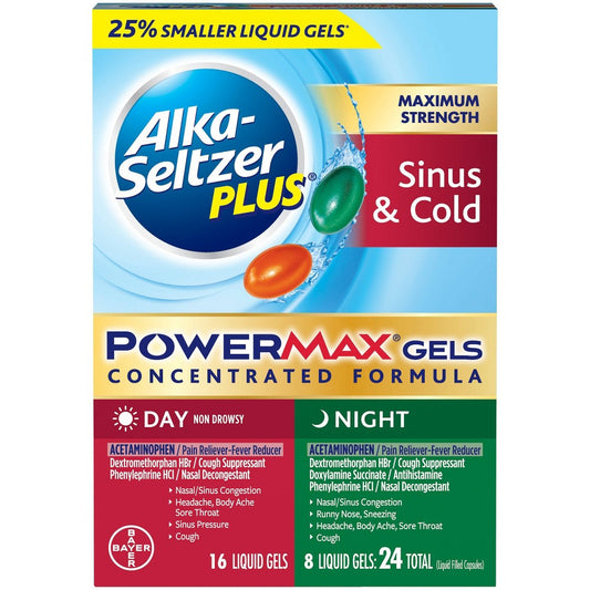 Alka-Seltzer Sinus Day Night Powermax 24S Blm; 24 Piece; 3 Per Box; 8 Per Case