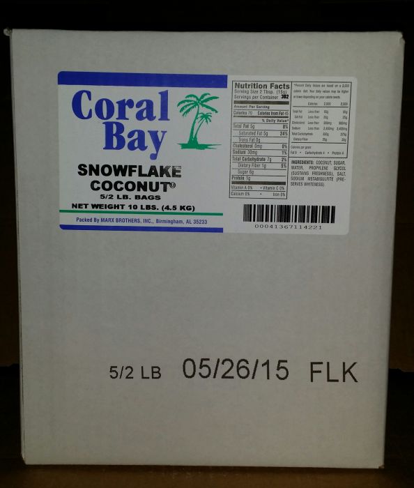 Coral Bay Coconut Snowflake; 10 Pounds - High Mart Wholesale