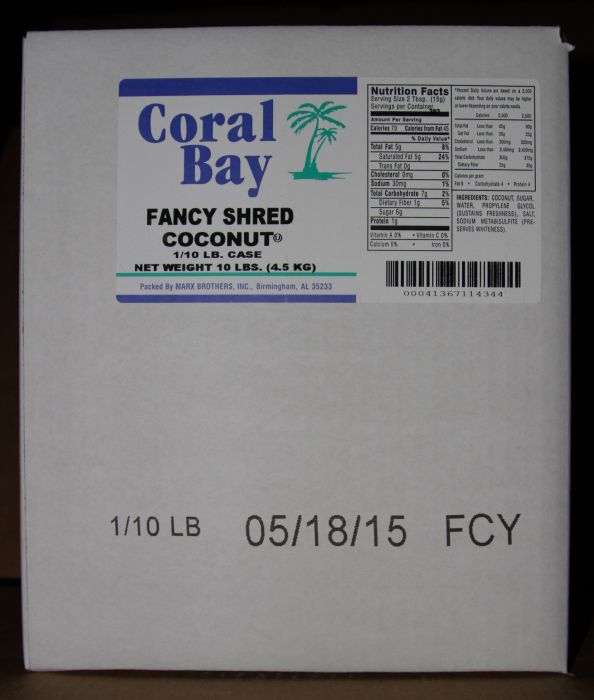 Coral Bay Coconut Fancy Shred; 4.5 Kilogram - High Mart Wholesale
