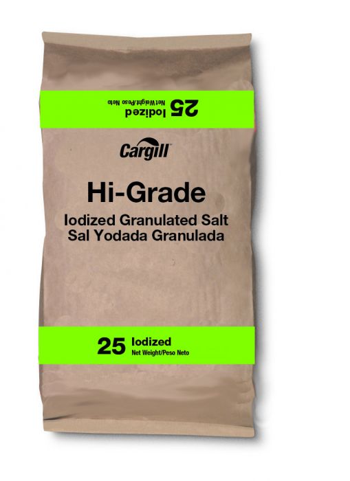 Cargill Salt High Grade Granulated Iodized; 25 Pounds