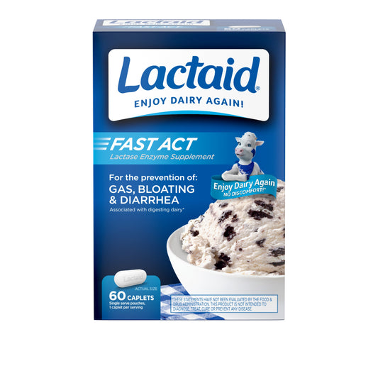 Lactaid Fast Action Caplets; 60 Count; 3 Per Box; 8 Per Case