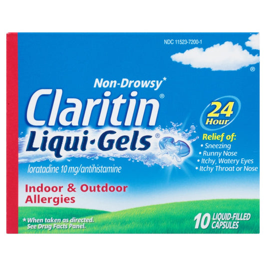 Claritin 24 Hour Non-Drowsy Allergy Relief Liquid Filled Capsules; 10 Piece; 3 Per Box; 12 Per Case