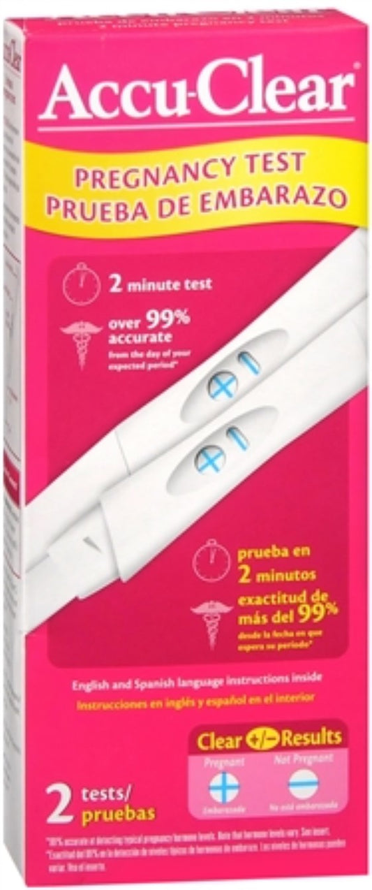 Accuclear Pregnancy Test Line Two Count; 2 Count; 6 Per Box; 4 Per Case