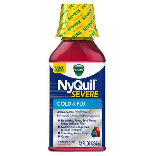 Vicks Syrup Severe Cold & Flu; 12 Fluid Ounce; 12 Per Case - High Mart Wholesale