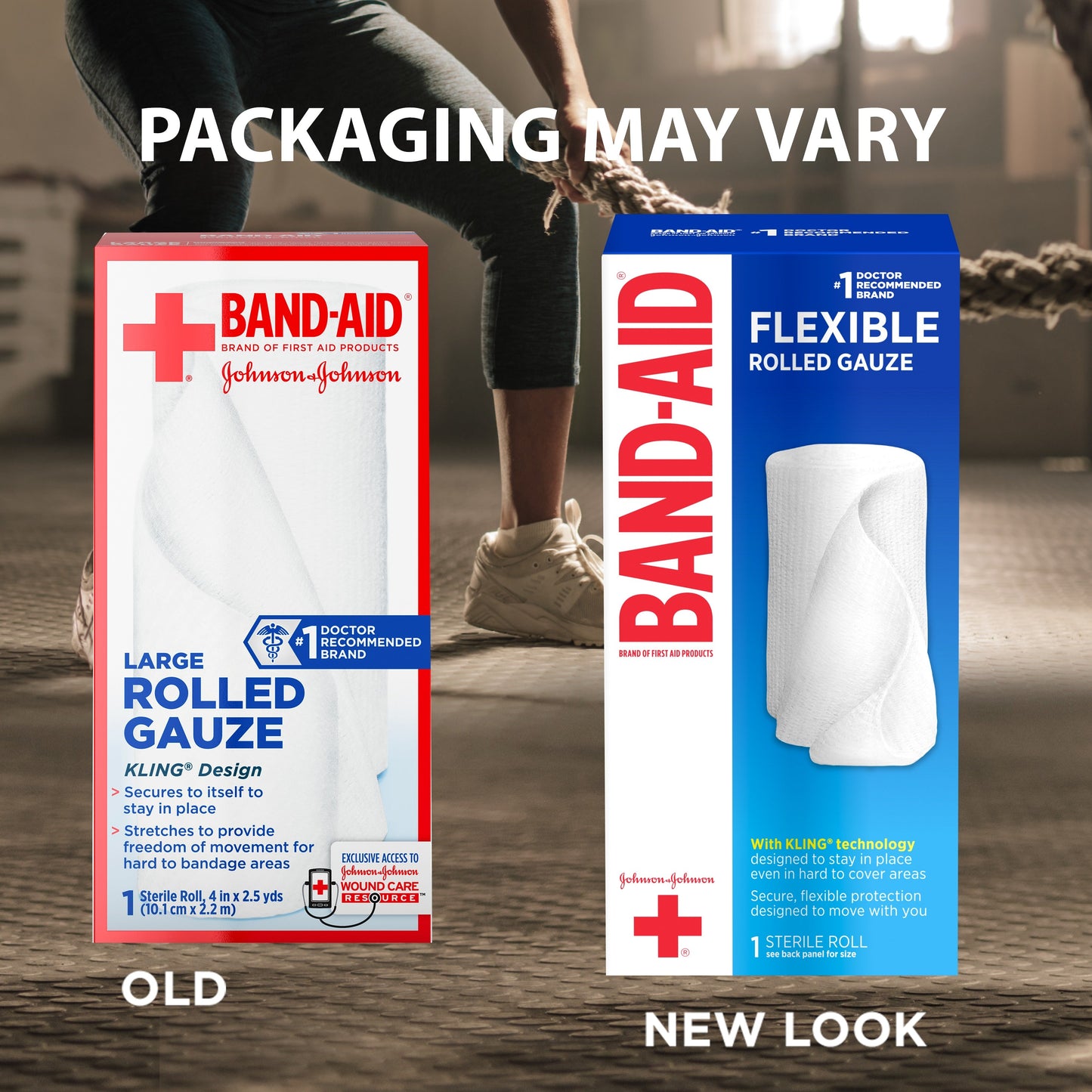 Johnson & Johnson 4 Inch X 2.5 Yard Flexible Rolled Gauze; 2.5 Yard; 3 Per Box; 8 Per Case