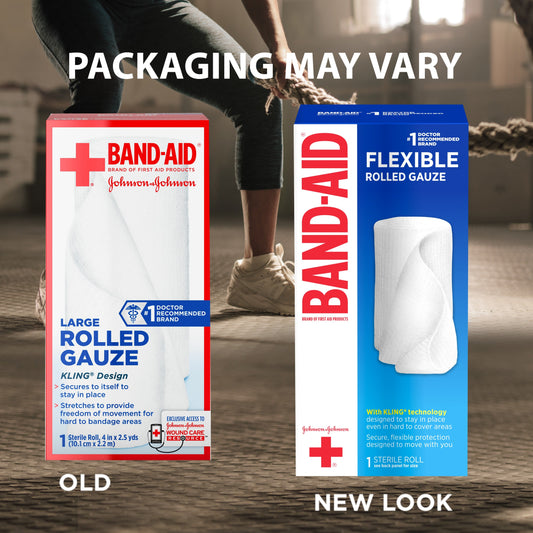 Johnson & Johnson 4 Inch X 2.5 Yard Flexible Rolled Gauze; 2.5 Yard; 3 Per Box; 8 Per Case